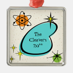 Retro Atomic Boomerang Keramik Ornament Aus Metall