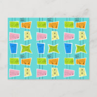 Retro Atomic Kitsch Postkarte