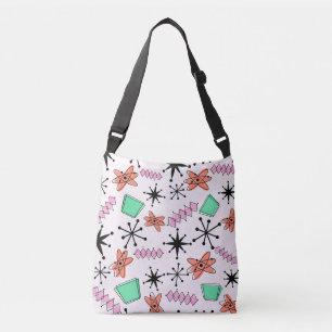 Retro Atomic MCM Rosa Orange Green Black Tragetaschen Mit Langen Trägern