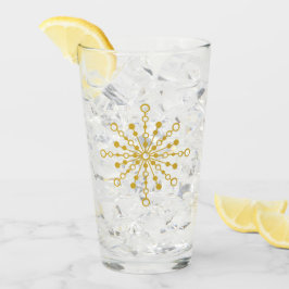 Retro Atomic Mid Century Mod Red & Gold Sternexplo Glas