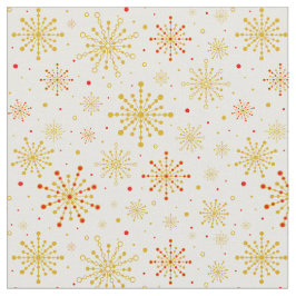 Retro Atomic Mid Century Mod Red & Gold Sternexplo Stoff