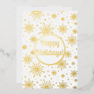 Retro Atomic Mid Century Mod Sternexplosion Gold Folien Feiertagskarte