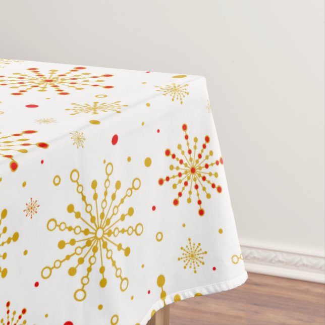 Retro Atomic Mitte des Jahrhunderts Moderne Rot &  Tischdecke (Beispiel)