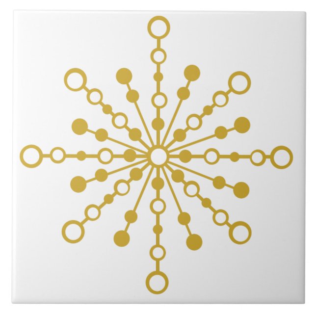 Retro Atomic Mitte des Jahrhunderts Modernes Desig Fliese (Vorderseite)