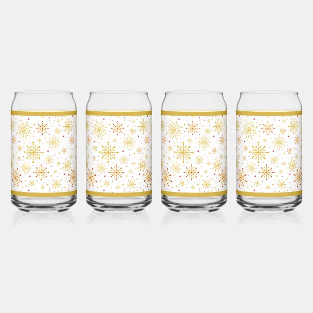 Retro Atomic Mitte des Jahrhunderts Modernes Rot & Dosenglas (Vorderseite)