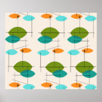 Retro Atomic Mobile Muster Poster