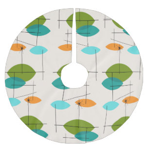 Retro Atomic Mobile Muster Weihnachtsbaumrock Polyester Weihnachtsbaumdecke