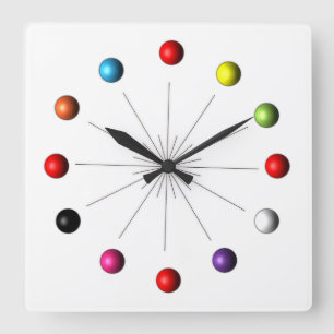 Retro Atomic Star Burst Quadratische Wanduhr