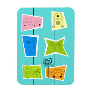 Retro AtomKitsch-flexibler Magnet