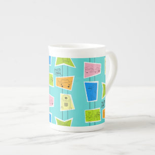 Retro Atomkitsch-Knochen-China-Tasse Prozellantasse