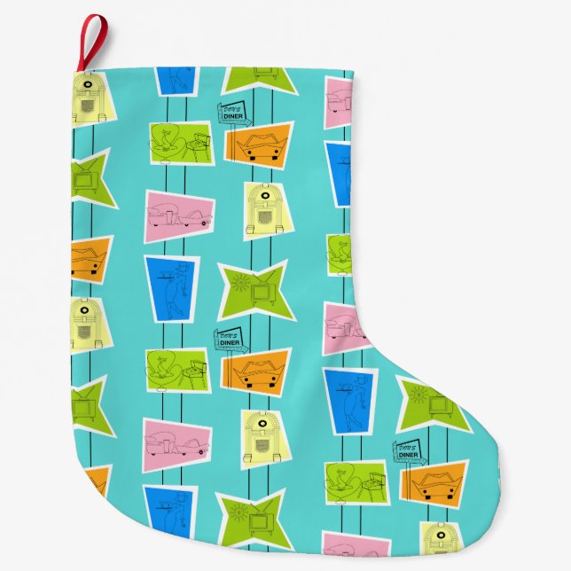 Retro Atomkitsch-WeihnachtsStrumpf Großer Weihnachtsstrumpf (Vorderseite)