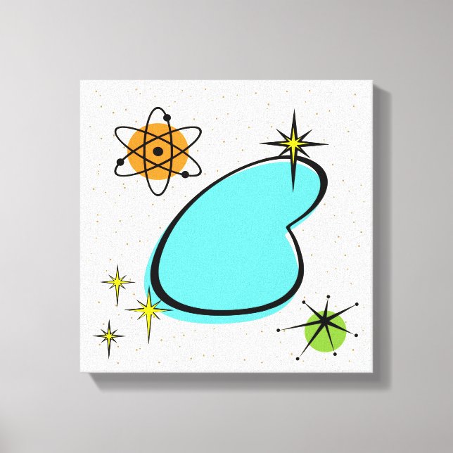 Retro Atomoomerang Stretched Canvas Print Leinwanddruck (Vorderseite)
