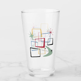 Retro Atomquadrate Stars Boomerang Mitte Jahrhunde Glas