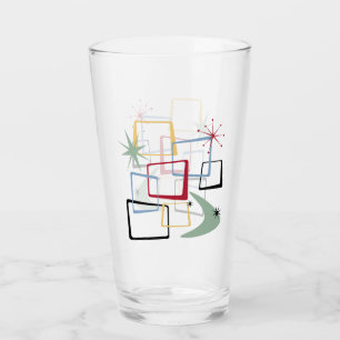 Retro Atomquadrate Stars Boomerang Mitte Jahrhunde Glas