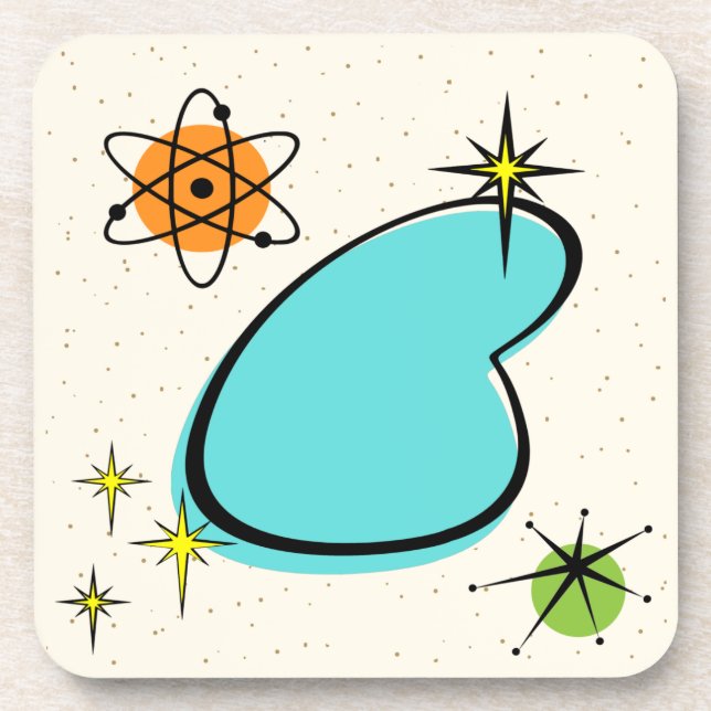 Retro Atomux Boomerang Hard Plastic Untersetzer (Vorderseite)