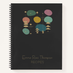 Retro-Atomzeitalter-Mid-Century-Modern-Rezept Notizbuch