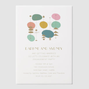 Retro Atomzeitalter Mitte Jahrhundert Mod Verlobun