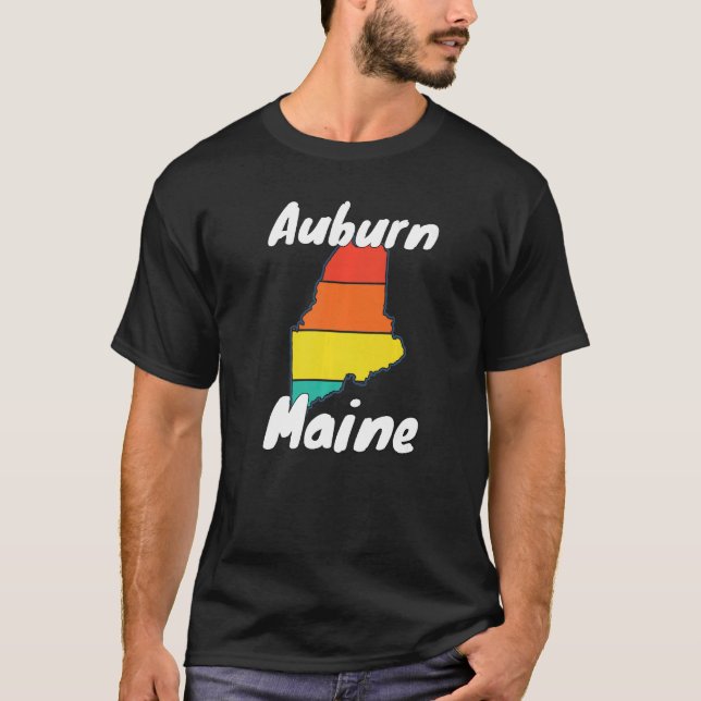 Retro Auburn ME Maine City Apparel Souvenir T-Shirt (Vorderseite)