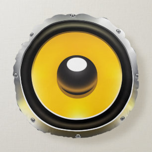 Retro-Audio 80er Nostalgie Vintage Stereo-Lautspre Rundes Kissen