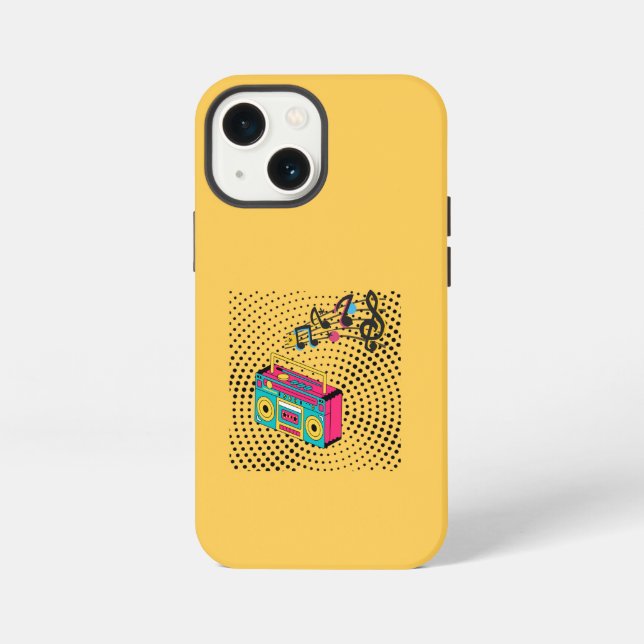 Retro Audio Boombox. iPhone Hülle (Rückseite)