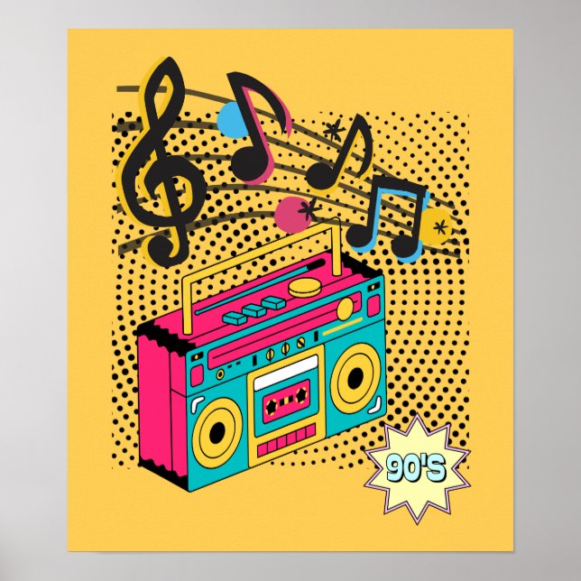 Retro Audio Boombox. Poster (Vorne)