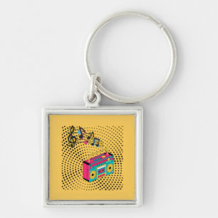 Retro Audio Boombox. Schlüsselanhänger