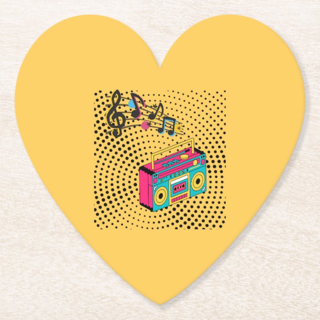 Retro Audio Boombox. Untersetzer (Vorderseite)