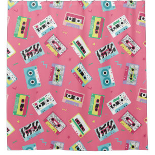 Retro Audio Tapes: 80er Style. Duschvorhang