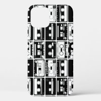 Retro-Audiobänder, altmodisches Muster.