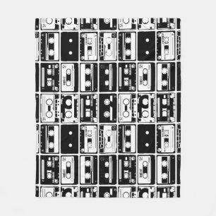 Retro-Audiobänder, altmodisches Muster. Fleecedecke
