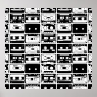 Retro-Audiobänder, altmodisches Muster.