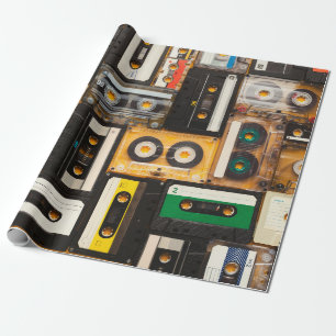 Retro-Audiokassette Geschenkpapier