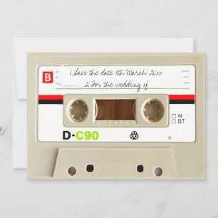 Retro-Audiokassette Hochzeit Save The Date