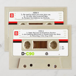 Retro-Audiokassette Hochzeit Save The Date