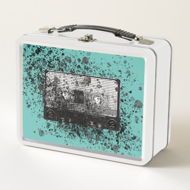 Retro-Audiokassette Metall Brotdose (Vorderseite)