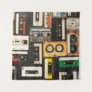 Retro-Audiokassette Wandteppich