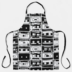 Retro-Audiokassetten, altmodisches Muster. Schürze