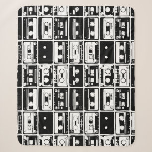 Retro-Audiokassetten, altmodisches Muster. Sherpadecke