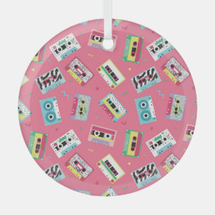 Retro-Audiokassetten: Stil der 80er Jahre. Ornament Aus Glas