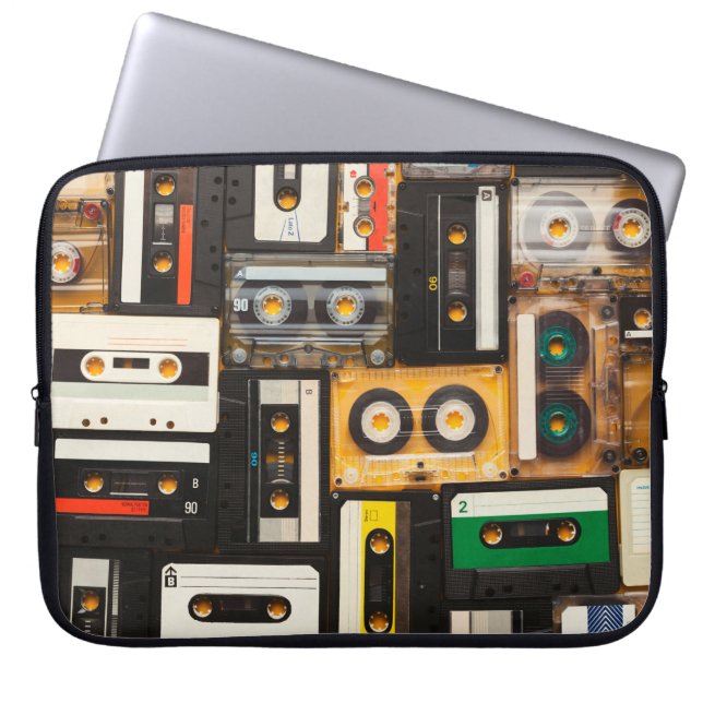 Retro-Audiokassettenband Laptopschutzhülle (Vorderseite)