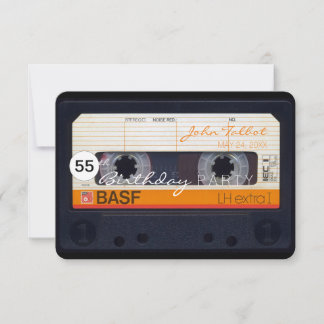 Retro Audiotape 55. Geburtstagsparty Einladung
