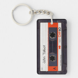 Retro Audiotape Mixtape Kassette OW personalisiert Schlüsselanhänger