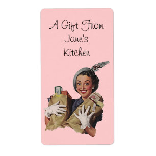 Retro Aufkleber beschriften Geschenke von Küche
