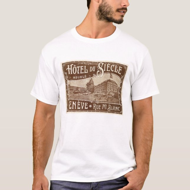 Retro Aufkleber Hotel Du Siecle T-shirt (Vorderseite)