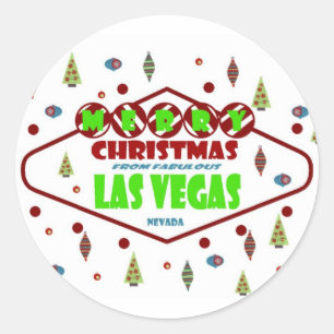 Retro Aufkleber Las Vegass Christma