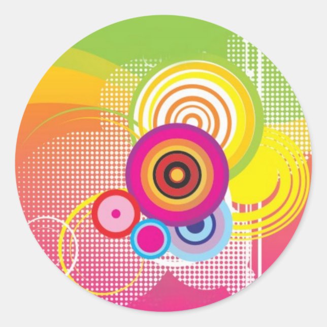 Retro-Aufkleber Runder Aufkleber (Vorderseite)