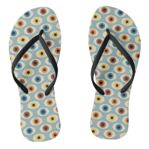 Retro-Augenmuster Flip Flops