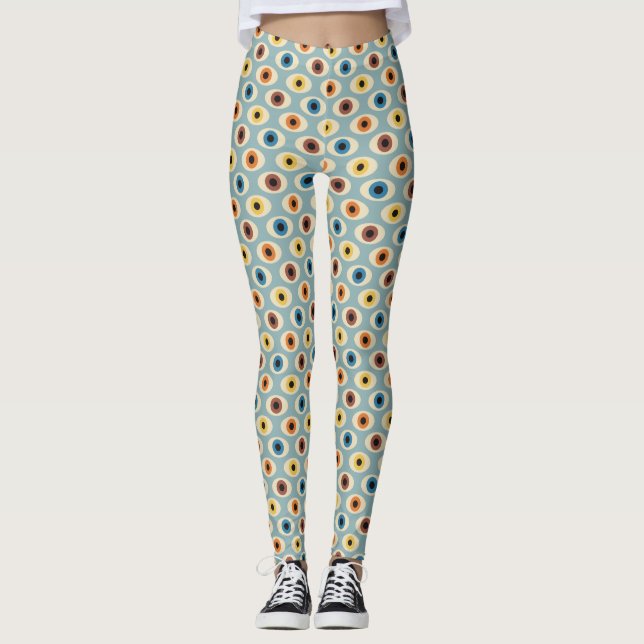 Retro-Augenmuster Leggings (Vorderseite)