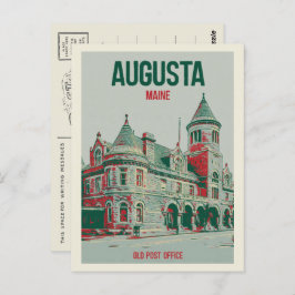 Retro Augusta Maine, ehemaliges Postamt Postkarte