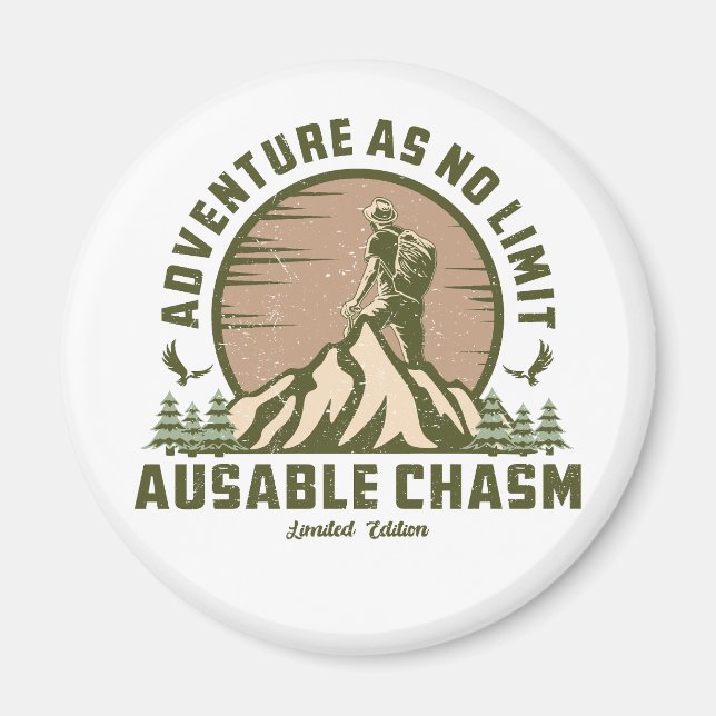 Retro Ausable Chasm Wandern Sunset T - Shirt Magnet (Vorne)